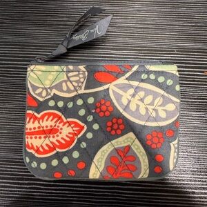 Vera Bradley Floral Quilted Wristlet - Gray and Red